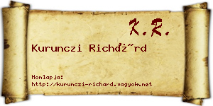 Kurunczi Richárd névjegykártya